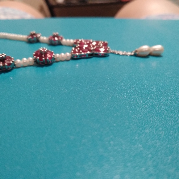 hold till 4-10❣️❣️ FRESHWATER PEARL, NIASSA RUBY NECKLACE❣️❣️ - Picture 8 of 8
